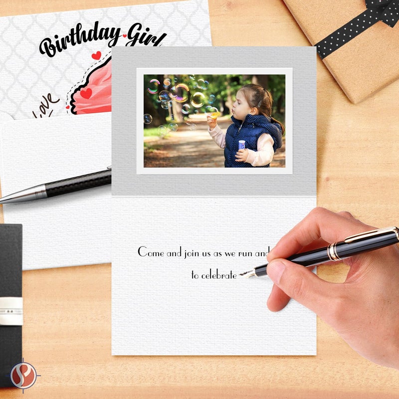 S Superfine Printing Linen Textured Greeting Cards Set â€“ 5" x 7" Blank White Cardstock & Envelopes â€“ Customized Personalized Cards for Business, Holidays, Birthdays, Wedding Invitations, All Occasion â€“ 25 per Pack - Image 5